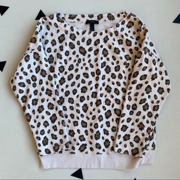 J. Crew Leopard Print Crew Neck Sweater Small - Picture 3 of 9
